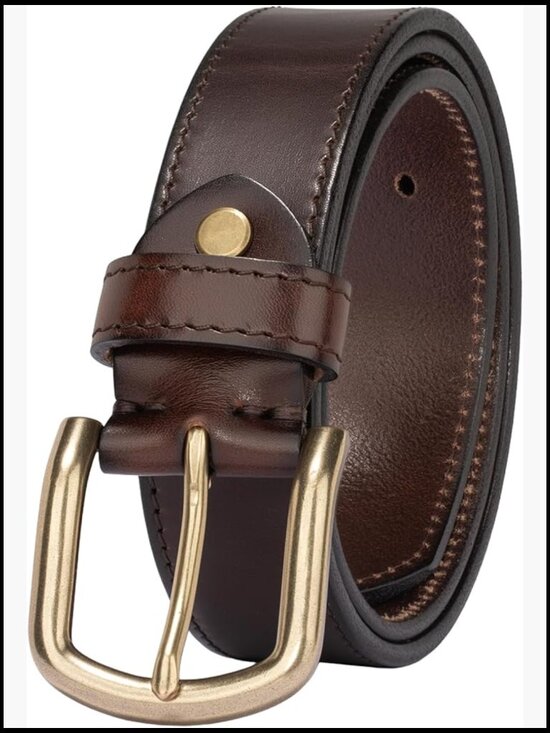 Womens Leather Belt with Gold Buckle for Jeans Pants main image 7